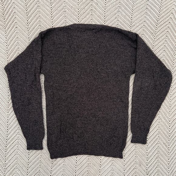 Vintage 90s Dark Brown Grandpa Sweater Le Tigre - Size Large Tall - Picture 2 of 5